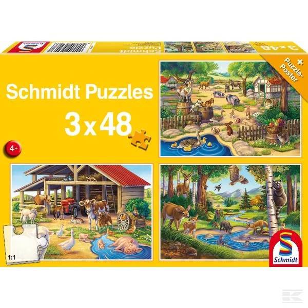 Obrázek k výrobku 68591 - Puzzle zvířátka farma 3x48