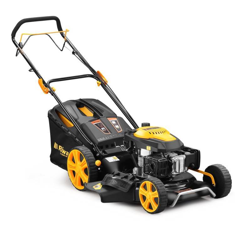 Obrázek k výrobku 62399 - Riwall PRO RPM 5355 multifunkční travní sekačka 4 v 1 s benzinovým motorem a pojezdem