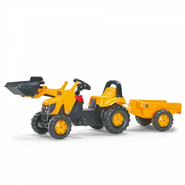 Obrázek k výrobku 72798 - Rolly Toys JCB šlapací traktor s čelním nakladačem a přívěsem