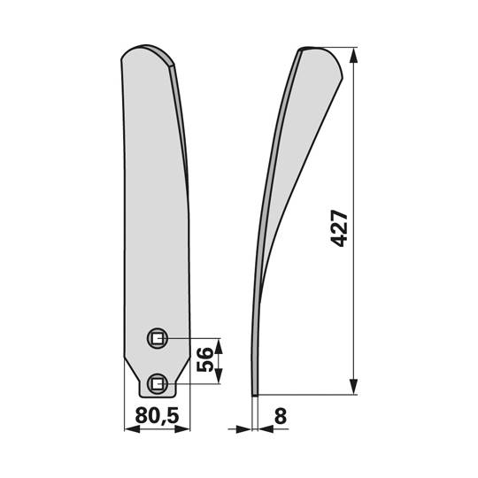 Obrázek k výrobku 24351 - Skluz 80 mm - pravý