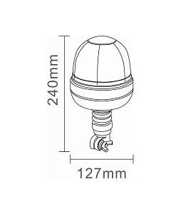 Specifikace - LED zábleskový maják 12-24V, na tyčový držák