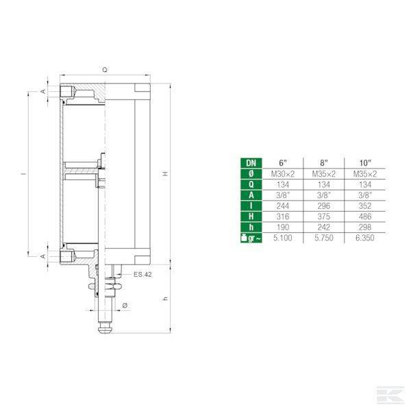 Specifikace - Pneumatický válec 6“+magnet