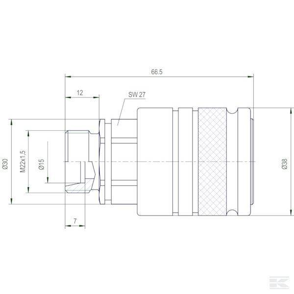 Specifikace - Rychlospojka 1/2" M22x1,5-15L- samice