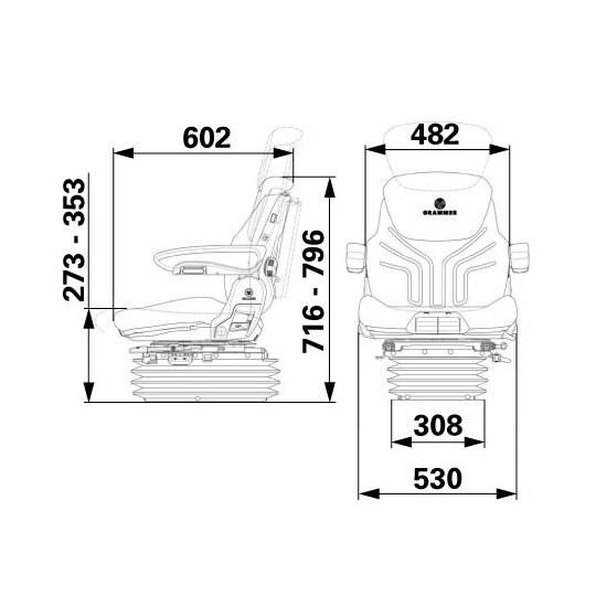 Specifikace - Sedadlo Maximo Comfort Plus Grammer New Design