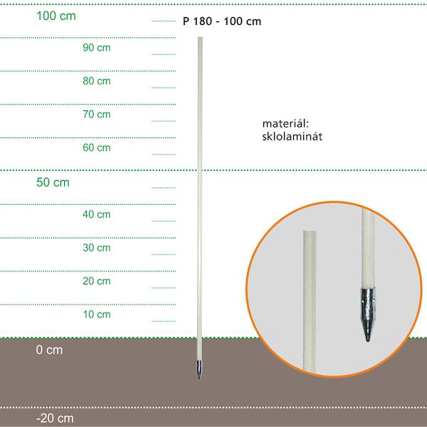 Obrázek k výrobku 35515 - Stojka sklolaminátová 115cm, kovový hrot