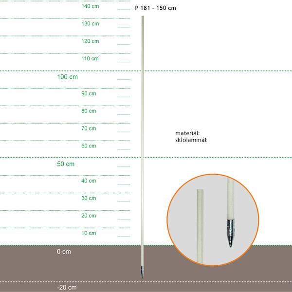 Obrázek k výrobku 35516 - Stojka sklolaminátová 150cm, kovový hrot