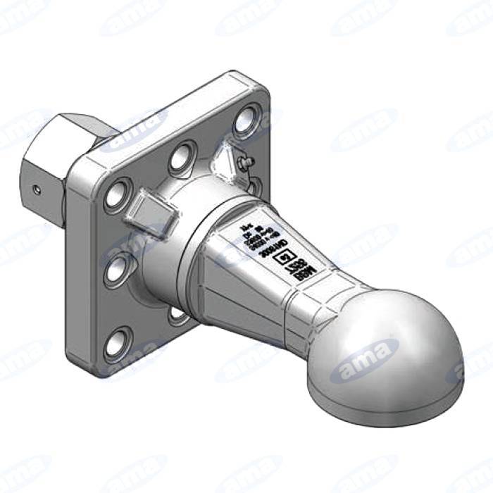 Obrázek k výrobku 60035 - Tažné oko s přírubou a kulovou spojkou 80 mm