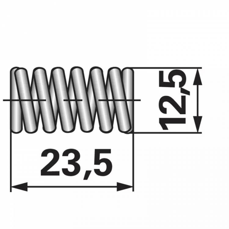 Obrázek k výrobku 70581 - Tlačná pružina vnější, ø 12,7 mm, délka 23 mm 66.01.04