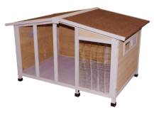 Obrázek k výrobku 125234 - Bouda pro psa dřevěná s průhlednou stěnou KERBL 81334 OVERVIEW, 134x92x82 cm