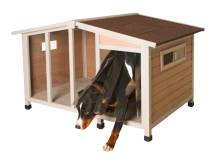 Obrázek k výrobku 125234 - Bouda pro psa dřevěná s průhlednou stěnou KERBL 81334 OVERVIEW, 134x92x82 cm