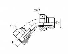 Obrázek k výrobku 38970 - BSP REDUKCE 45° samec/samice 1/4" / 1/4"