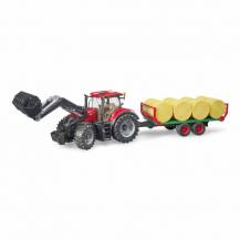 Obrázek k výrobku 81376 - Case IH Optum 300 CVX traktor s čelním nakladačem a přívěsem