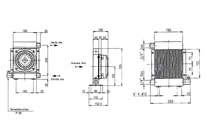 Obrázek k výrobku 24062 - chladič hydrauliky 12V ,10-80l-hliník