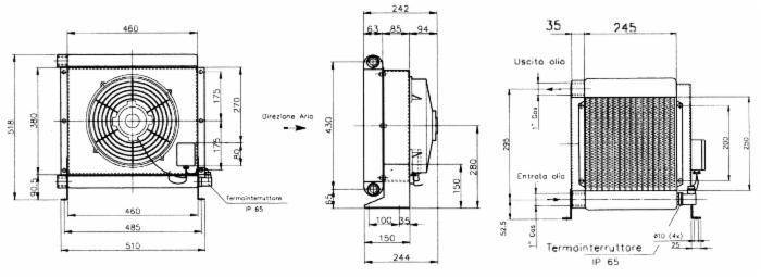 Specifikace - chladič hydrauliky 12V, 30-210 l-hliník