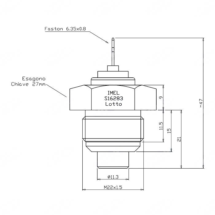 Obrázek k výrobku 34081 - Čidlo teploty chladicí kapaliny M22x1,5