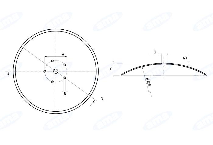 Obrázek k výrobku 29904 - Disk hladký vydutý Ø 610mm - 6mm tloušťka