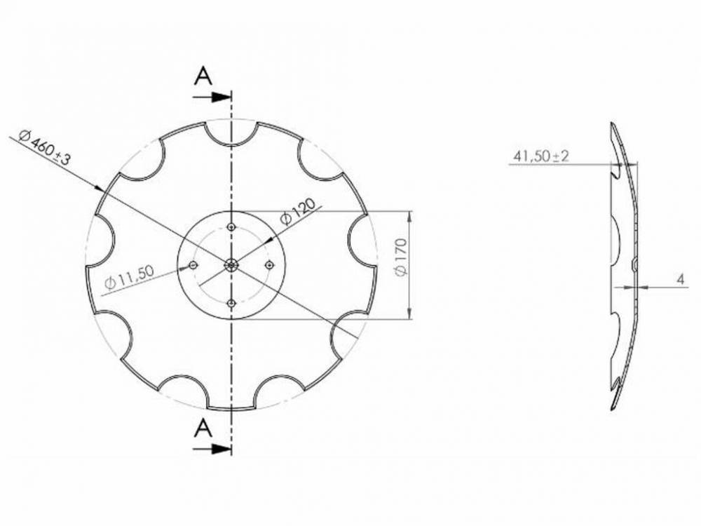 Obrázek k výrobku 71805 - Disk ozubený vydutý Ø 460/4mm AMAZONE