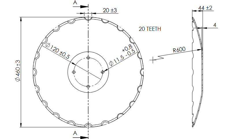 Obrázek k výrobku 0 - Disk ozubený vydutý Ø 460/4mm vhodný pro AMAZONE
