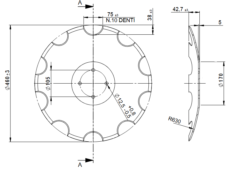 Obrázek k výrobku 133120 - Disk ozubený vydutý Ø 460/5mm vhodný pro LEMKEN