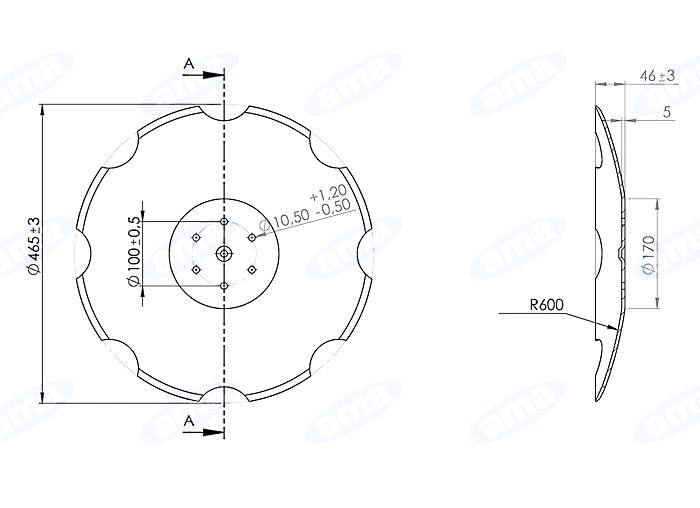 Obrázek k výrobku 71828 - Disk ozubený vydutý Ø 465/5mm LEMKEN