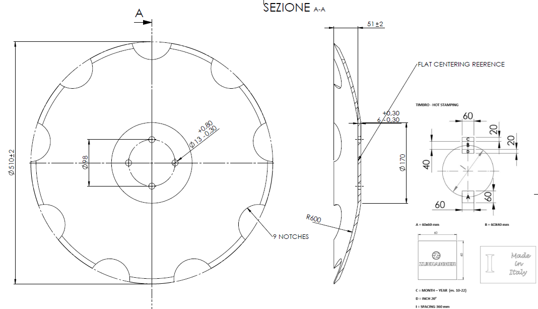Obrázek k výrobku 122704 - Disk ozubený vydutý Ø 510/6mm vhodný pro ZUNHAMMER