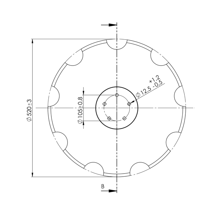 Obrázek k výrobku 71599 - Disk ozubený vydutý Ø 520/6mm vhodný pro HORSCH