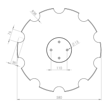 Obrázek k výrobku 62563 - Disk ozubený vydutý 580x5 mm Pöttinger