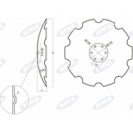 Obrázek k výrobku 121782 - Disk ozubený vydutý Ø620/5mm LEMKEN