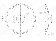 Obrázek k výrobku 61025 - Disk ozubený vydutý Ø 620/6mm HORSCH