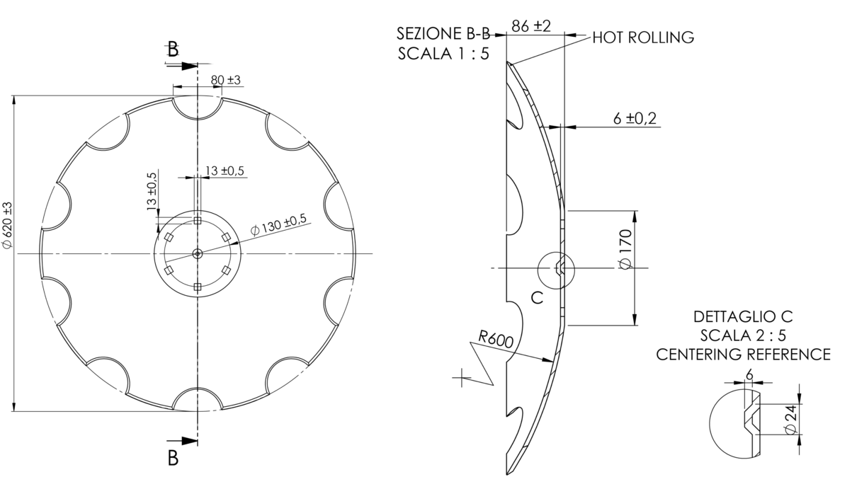 Obrázek k výrobku 62396 - Disk ozubený vydutý Ø 620/6mm LEMKEN