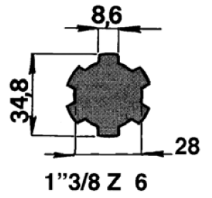 Specifikace - Drážkovaná tyč 1"3/8 Z6 - 3 m