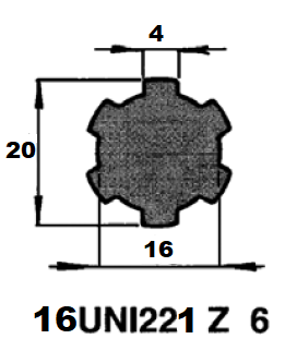 Specifikace - Drážkovaná tyč 16 UNI 221