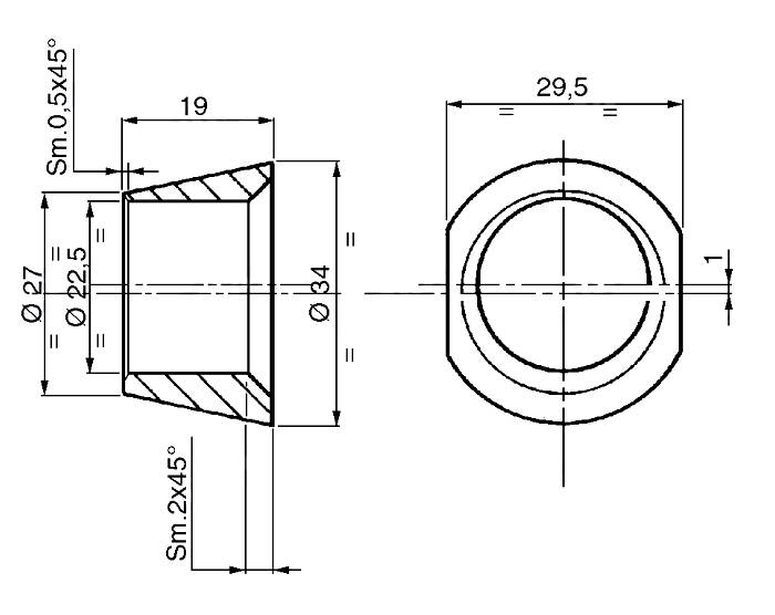 Obrázek k výrobku 22535 - excentrický kroužek (hroty nakladače)