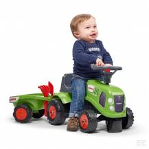 Obrázek k výrobku 75239 - FALK odrážecí traktor Claas s přívěsem, hráběmi a lopatkou