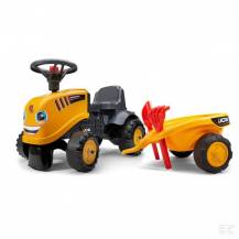 Obrázek k výrobku 75238 - FALK odrážecí traktor JCB s přívěsem, hráběmi a lopatkou