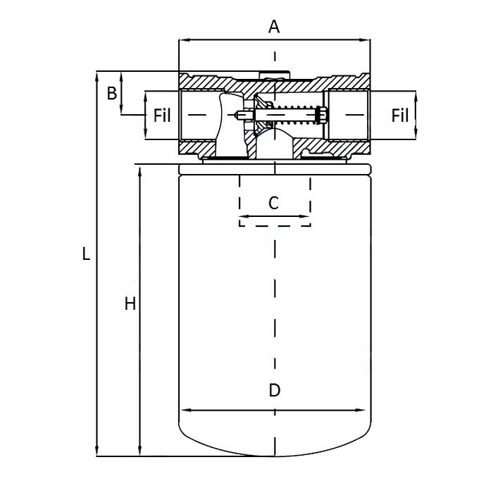 Obrázek k výrobku 23882 - filtr hydrauliky s kartuší 3/4", 125µ