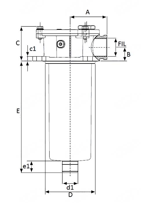 Obrázek k výrobku 23886 - filtr hydrauliky s vložkou 1/2",30l/min