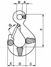 Obrázek k výrobku 58150 - Hák lanový osový s pojistkou 12,5mm