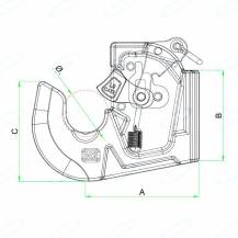 Obrázek k výrobku 60930 - Hák spodní návarový, kat. 1, koule průměr 44mm