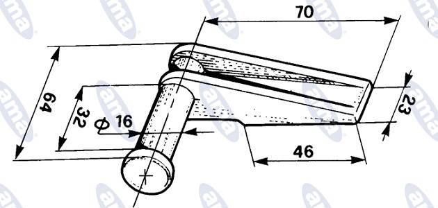 Specifikace - Hák zavírání pravý 16 mm