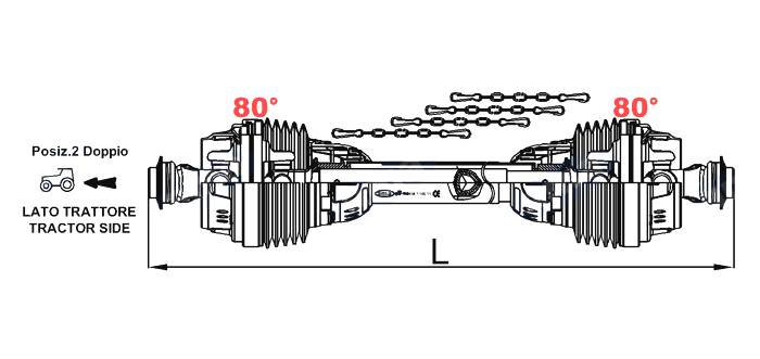 Obrázek k výrobku 20843 - Homokinetická kardanová hřídel double 800 mm, 47 kW