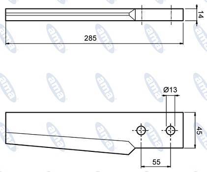 Specifikace - Hřeb Breviglieri 285x45x13 mm