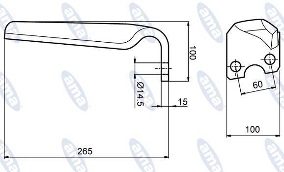 Specifikace - Hřeb Howard 182938 265x100x14,5 mm