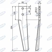 Obrázek k výrobku 56036 - Hřeb pravý 334x60x12,5 mm