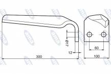 Obrázek k výrobku 56041 - Hřeb rotačních bran levý 300x17x60mm