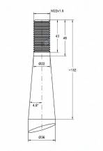 Obrázek k výrobku 8999 - Hrot kovaný na hnůj 36x800 rovný, vysoká kvalita