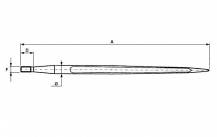 Obrázek k výrobku 9000 - Hrot kovaný na hnůj 36x950 rovný, vysoká kvalita
