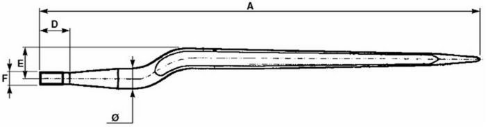 Obrázek k výrobku 0 - Hrot nakladače  36x880 standard kvalita