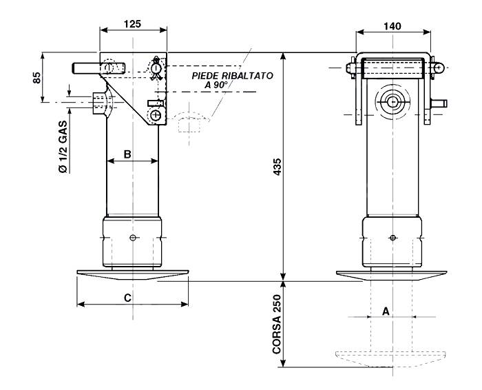 Obrázek k výrobku 23369 - hydraulická parkovací podpěra 5670-8500 kg