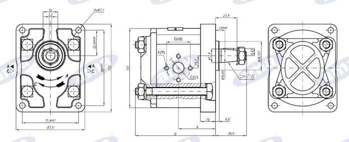 Specifikace - Hydraulické čerpadlo GR 2 Standard, 11,3 ccm levotočivé